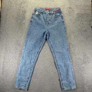 PacSun Budweiser Jeans Women 27 Blue Cotton Denim Straight Dad Travel Button-Fly